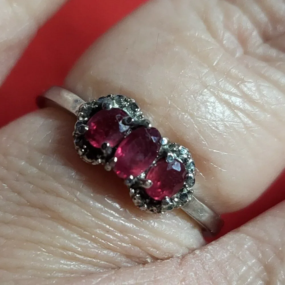 Ruby Trilogy Stainless Steel Ring